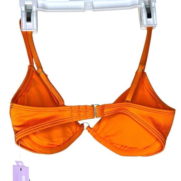 NEW Wild Fable Ribbed Underwire Orange Bikini Top XXS - Picture 6 of 6